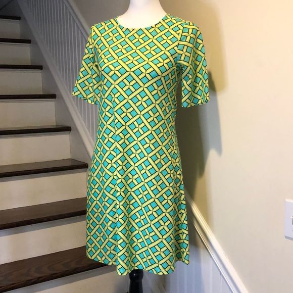 ALL FOR COLOR Citrus Grove Pattern Rich Half Sleeve Swing Dress UPF 50 Sz XS NWT - Picture 11 of 16